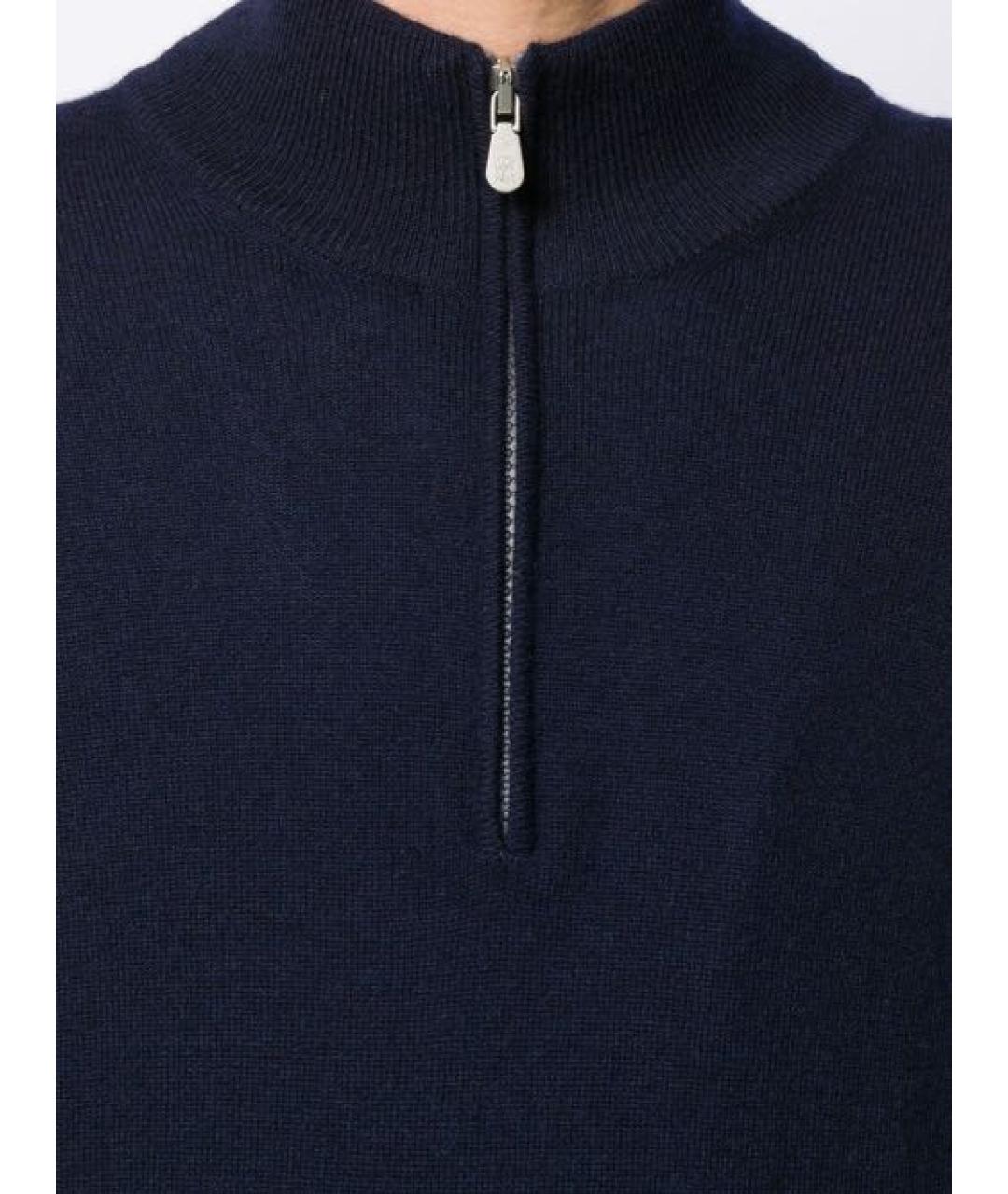 BRUNELLO CUCINELLI Темно-синий кашемировый джемпер / свитер, фото 5