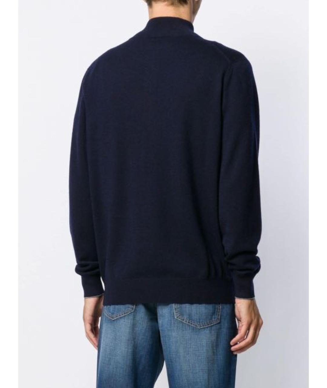 BRUNELLO CUCINELLI Темно-синий кашемировый джемпер / свитер, фото 4