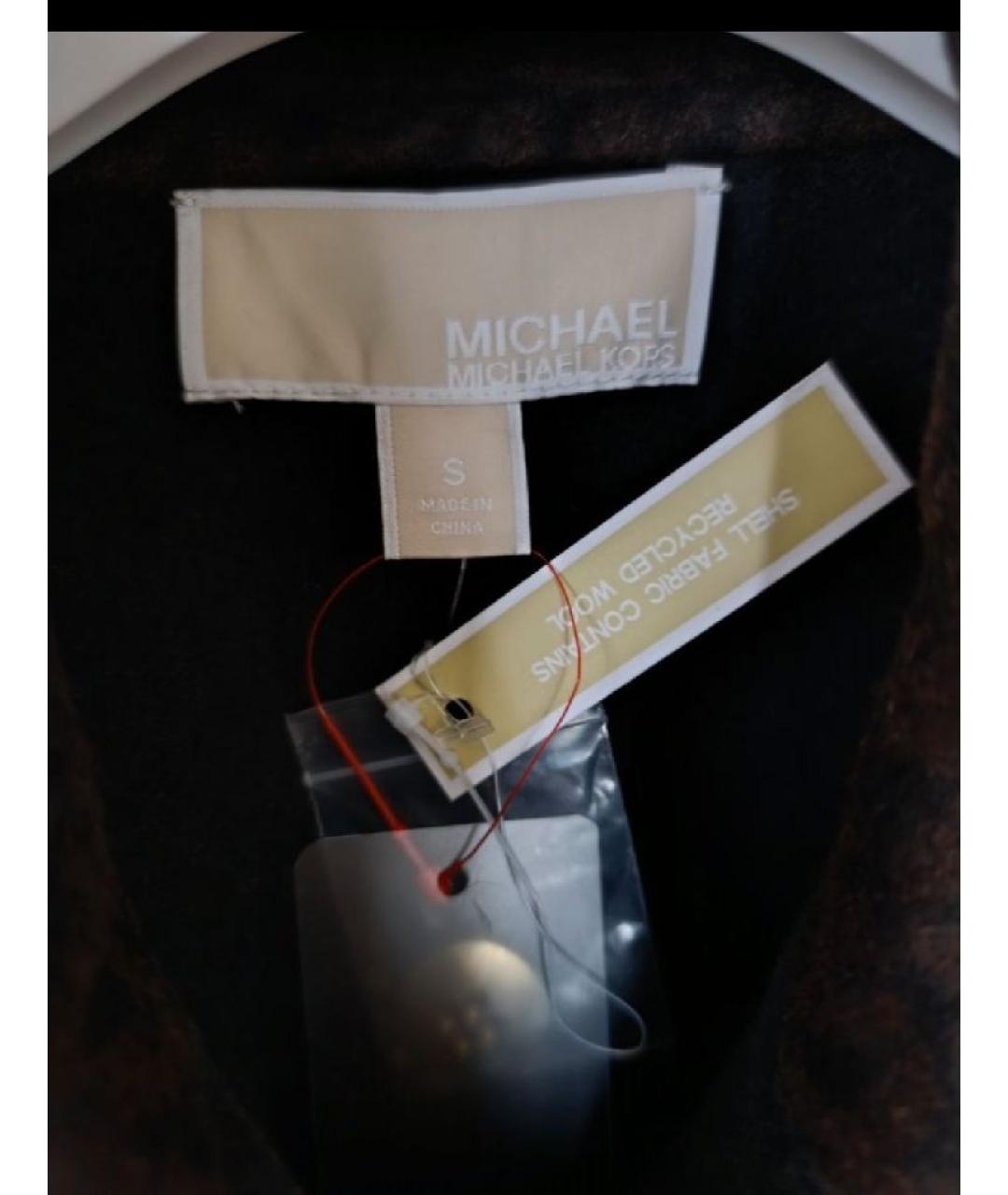 MICHAEL KORS Коричневое шерстяное пальто, фото 3