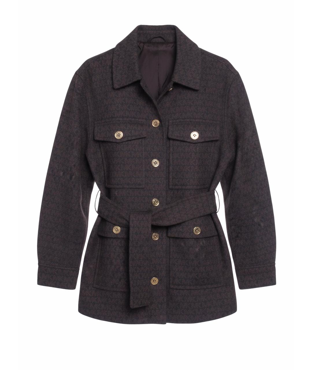 MICHAEL KORS Коричневое шерстяное пальто, фото 5