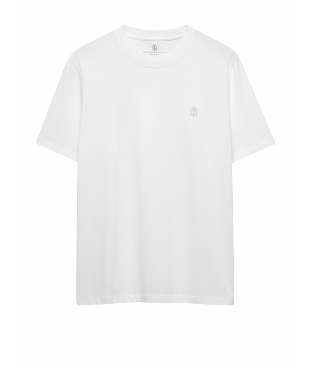 BRUNELLO CUCINELLI Белая хлопковая футболка, фото 1