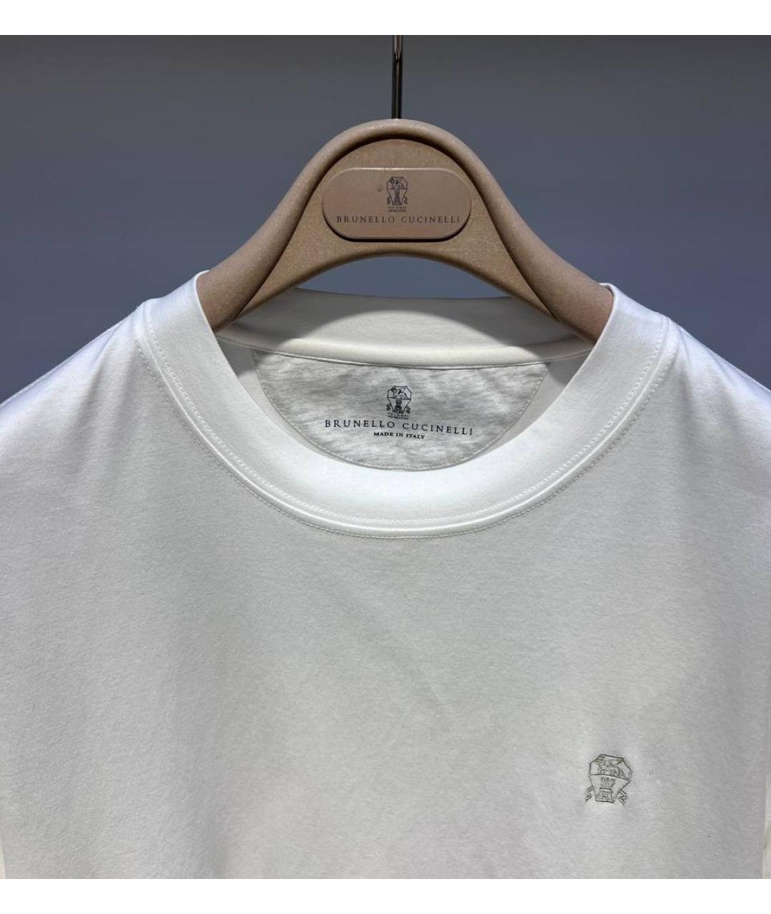 BRUNELLO CUCINELLI Белая хлопковая футболка, фото 3