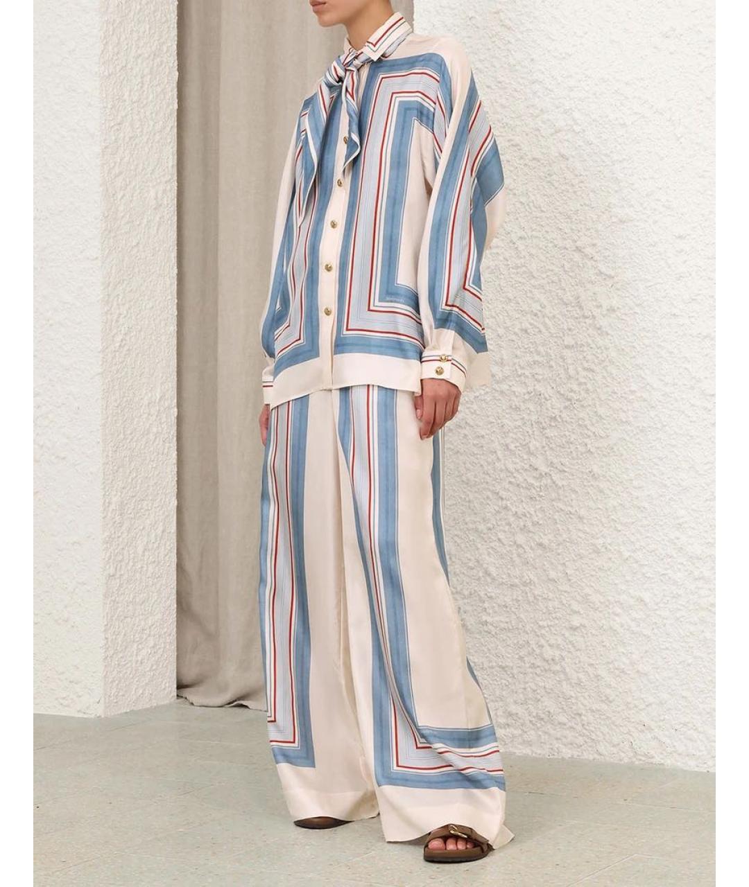 ZIMMERMANN Голубая шелковая рубашка, фото 5