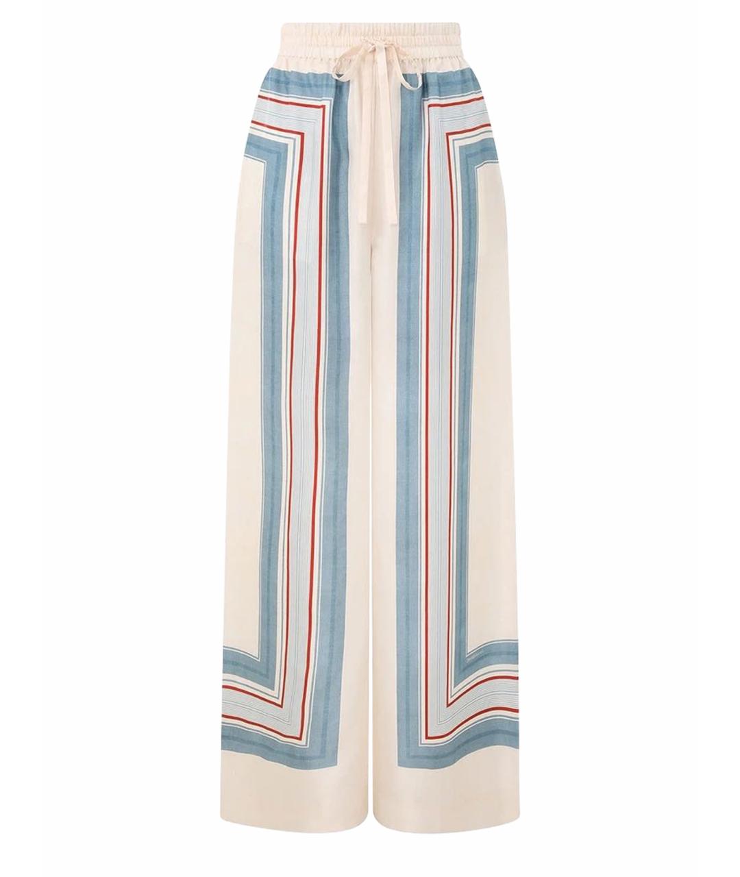 ZIMMERMANN Голубые шелковые брюки широкие, фото 1