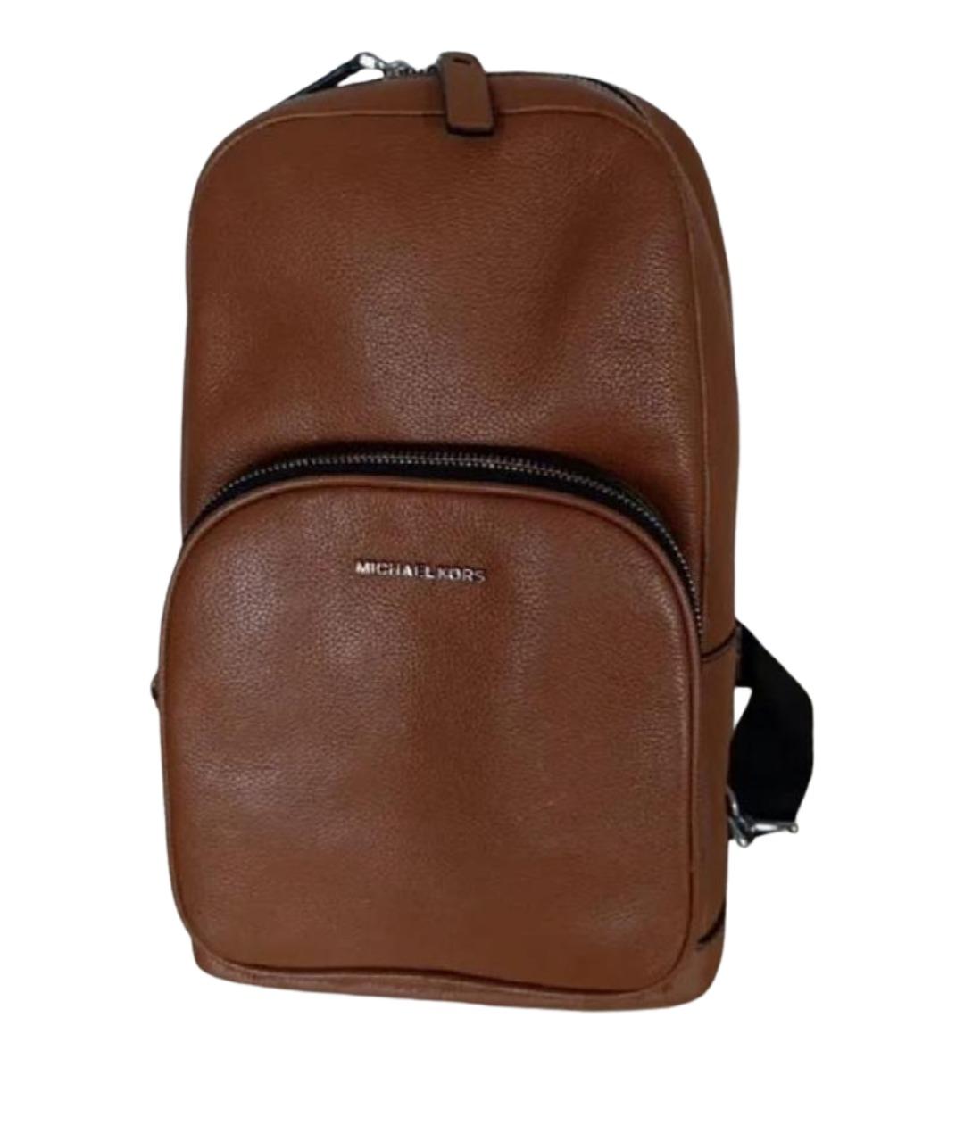 MICHAEL KORS Коричневый кожаный рюкзак, фото 1