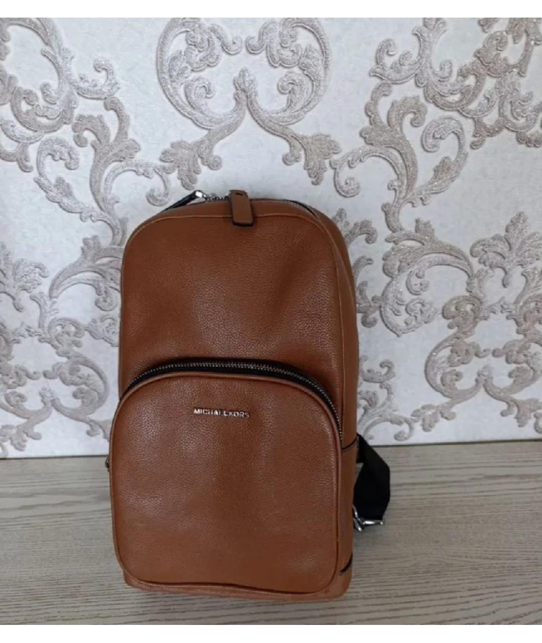 MICHAEL KORS Коричневый кожаный рюкзак, фото 5