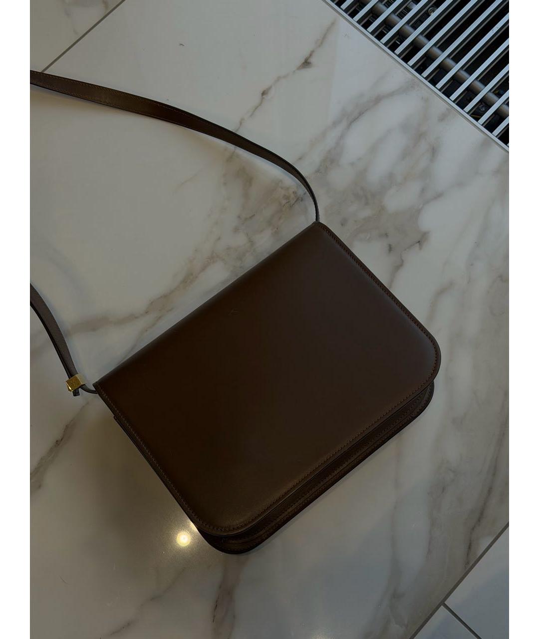 CELINE Коричневая кожаная сумка через плечо, фото 3