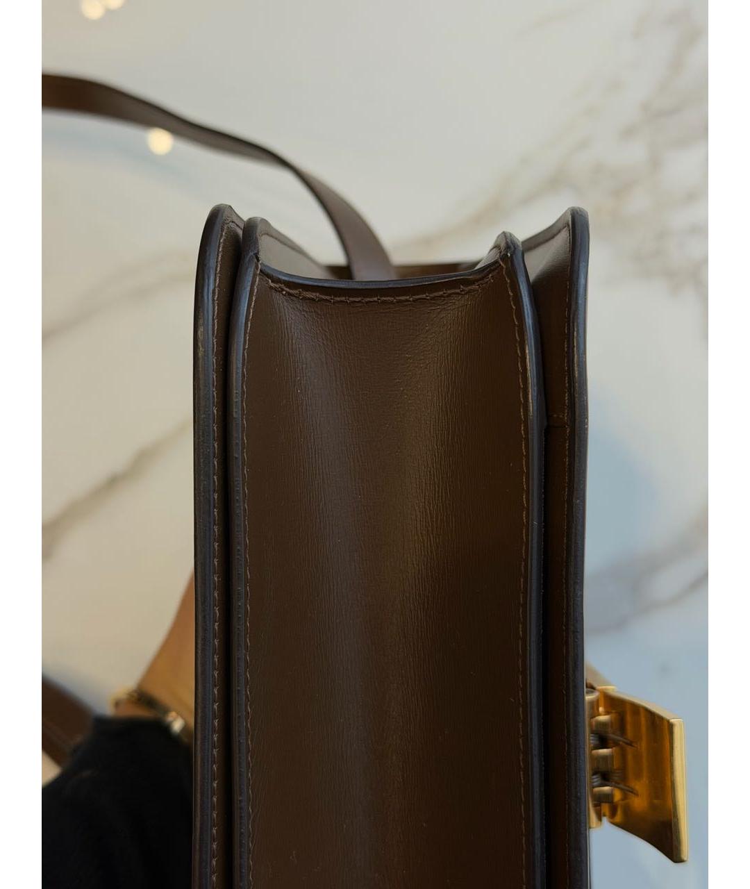 CELINE Коричневая кожаная сумка через плечо, фото 5