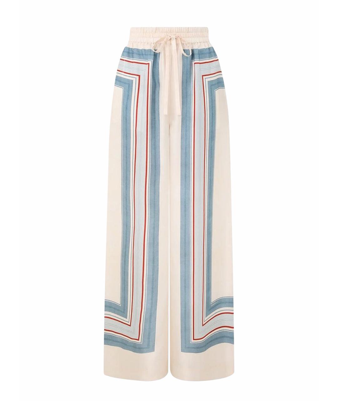ZIMMERMANN Голубые шелковые брюки широкие, фото 1