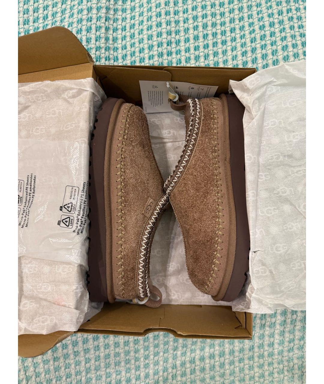 UGG AUSTRALIA Коричневые замшевые сабо, фото 2