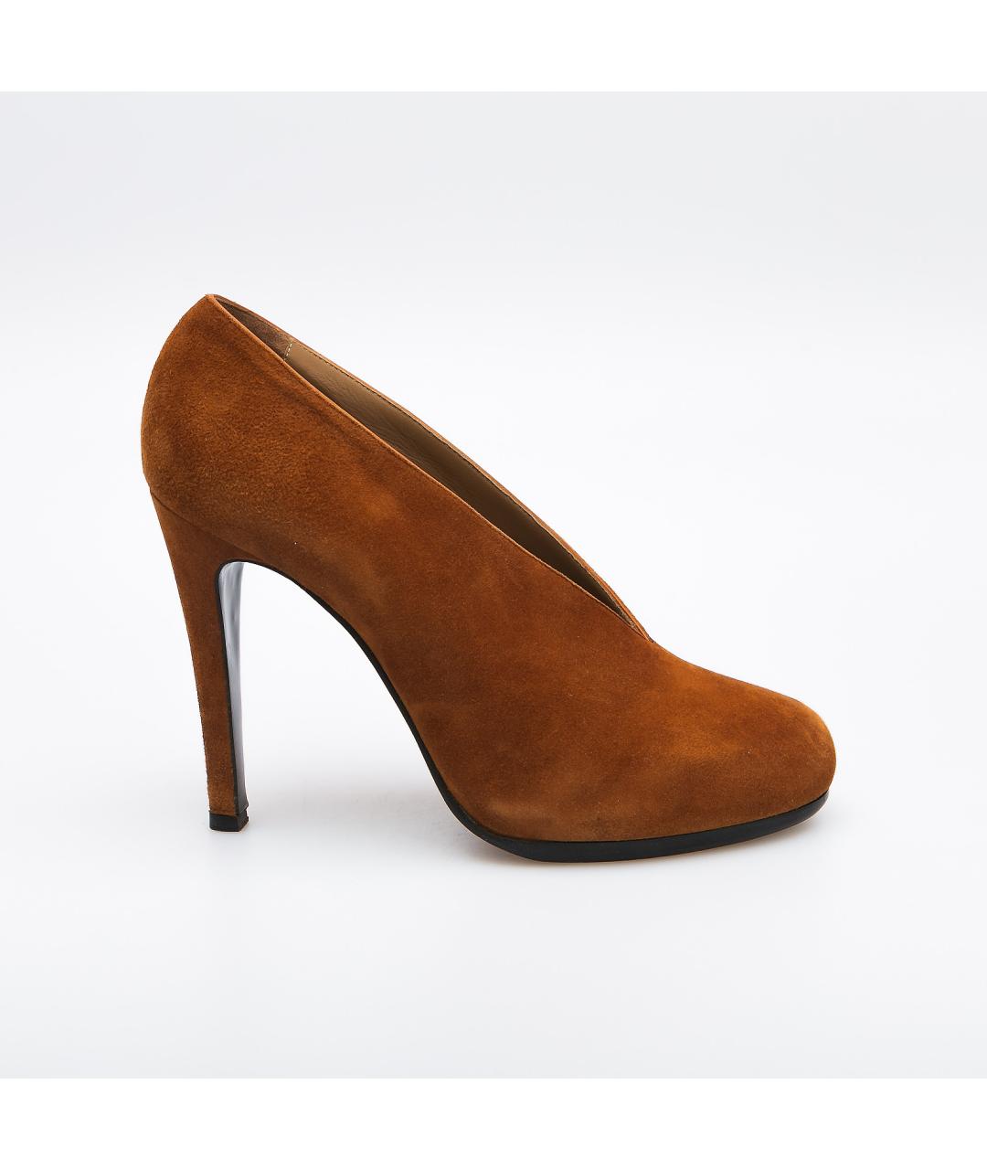 HERMES Коричневые замшевые туфли, фото 7