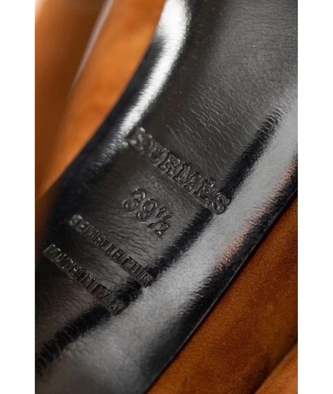 HERMES Коричневые замшевые туфли, фото 6