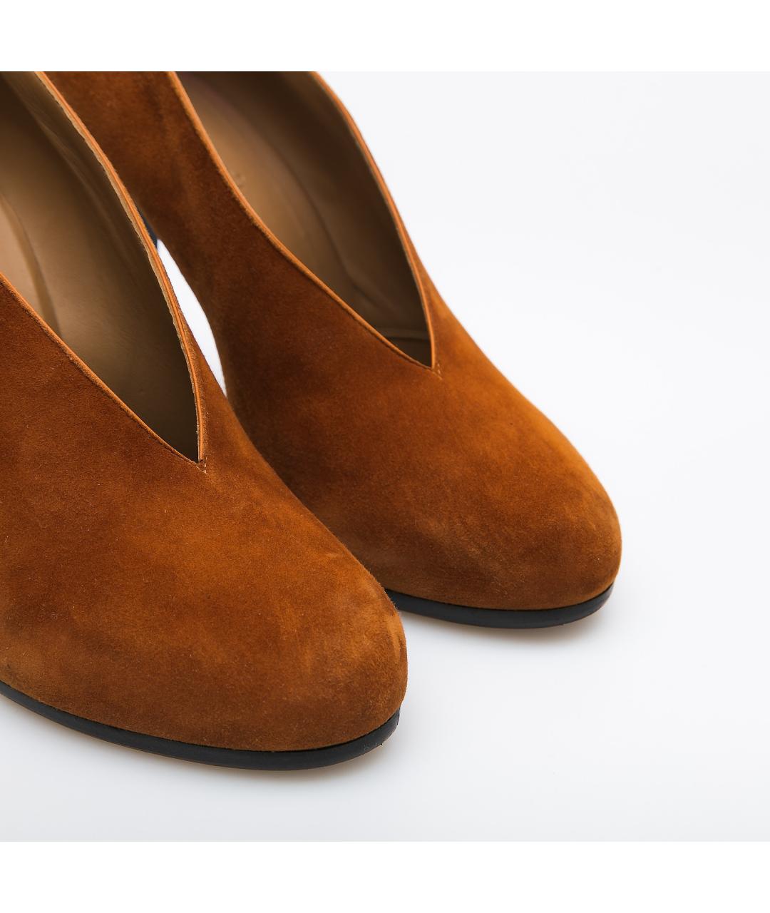 HERMES Коричневые замшевые туфли, фото 3