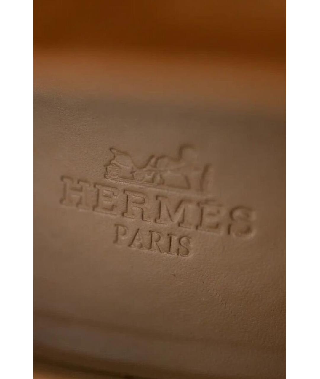 HERMES Коричневые замшевые туфли, фото 5