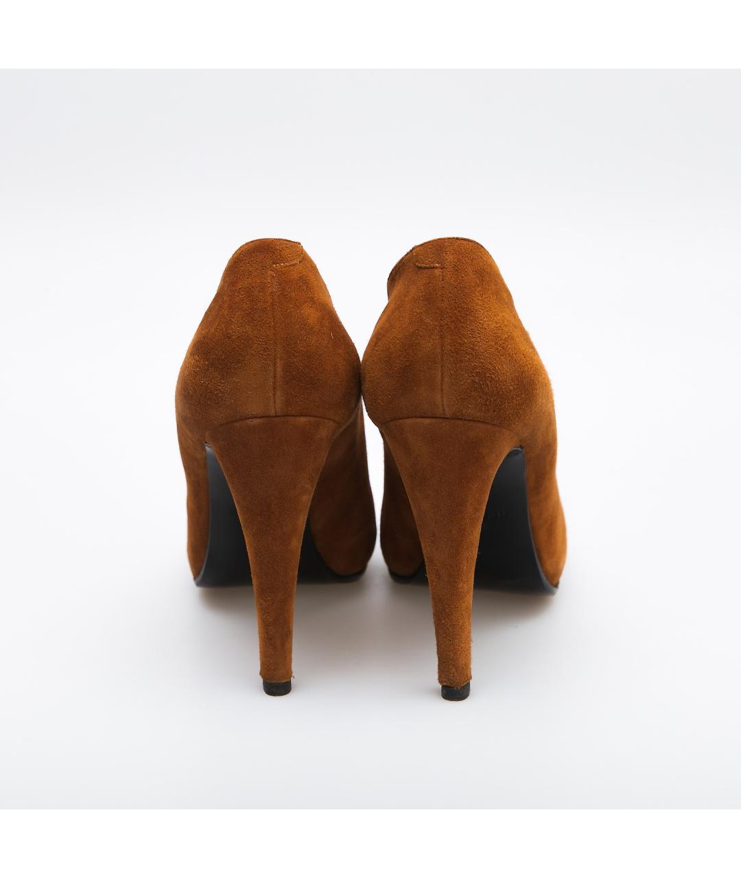 HERMES Коричневые замшевые туфли, фото 4