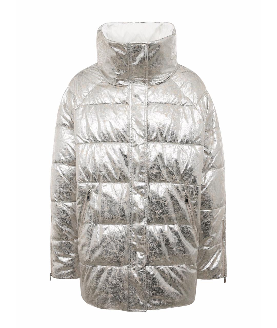 PINKO Серебряная полиэстеровая куртка, фото 1