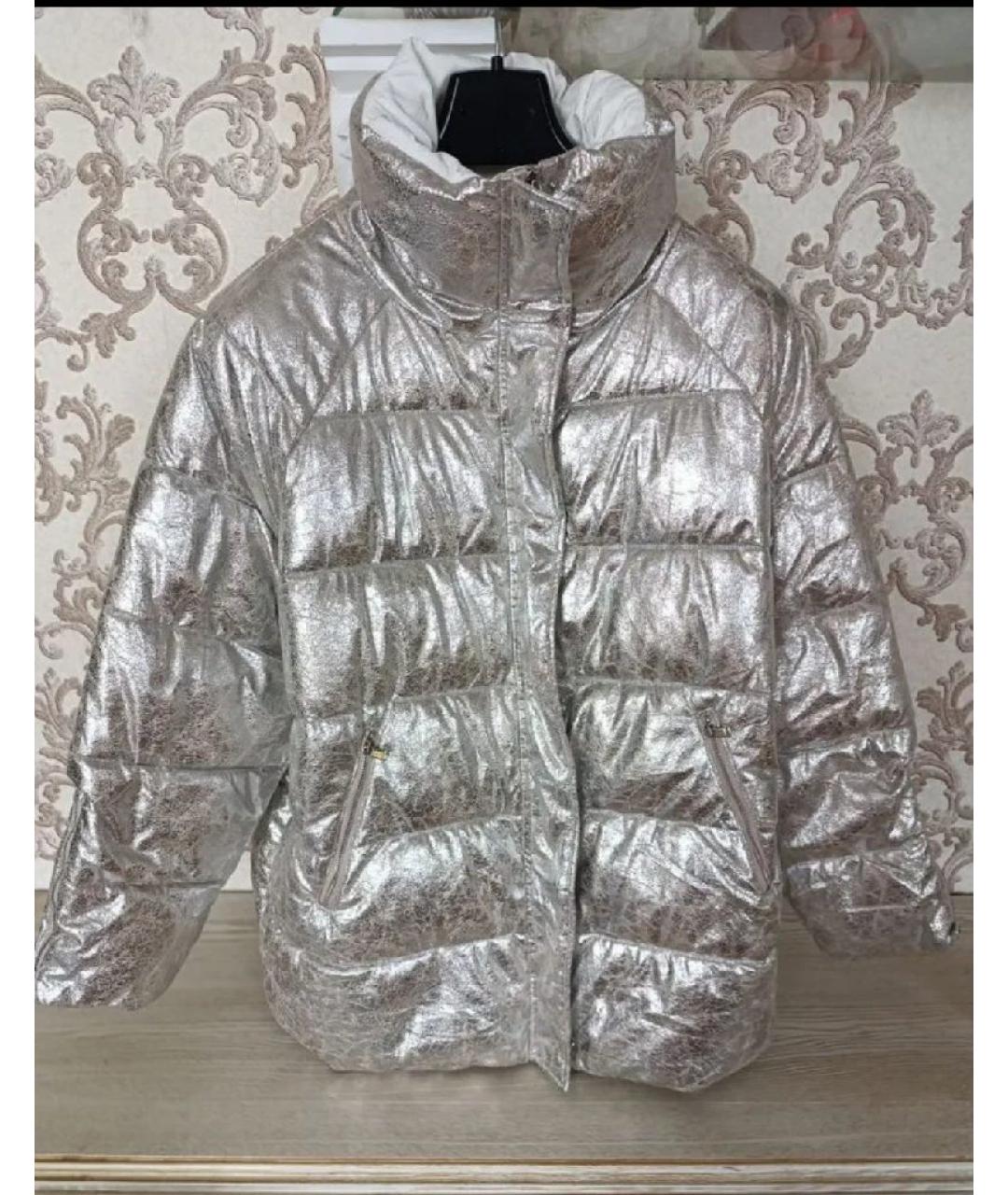 PINKO Серебряная полиэстеровая куртка, фото 6