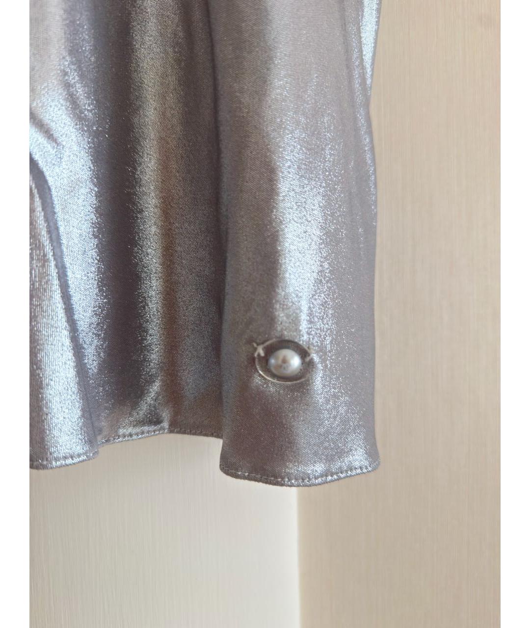 CHANEL Серебряная шелковая блузы, фото 5