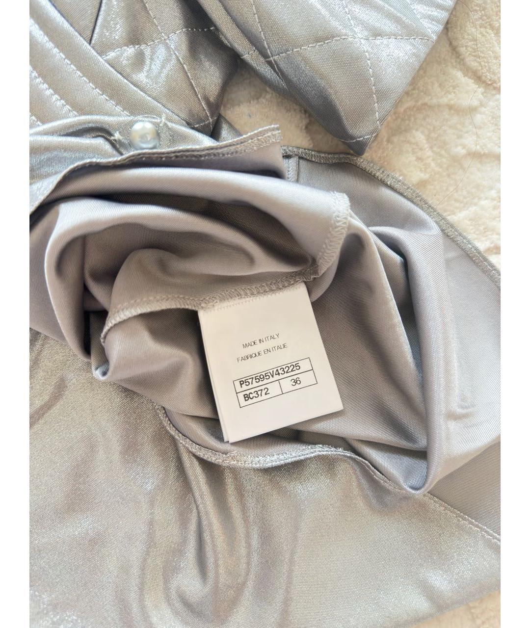 CHANEL Серебряная шелковая блузы, фото 4