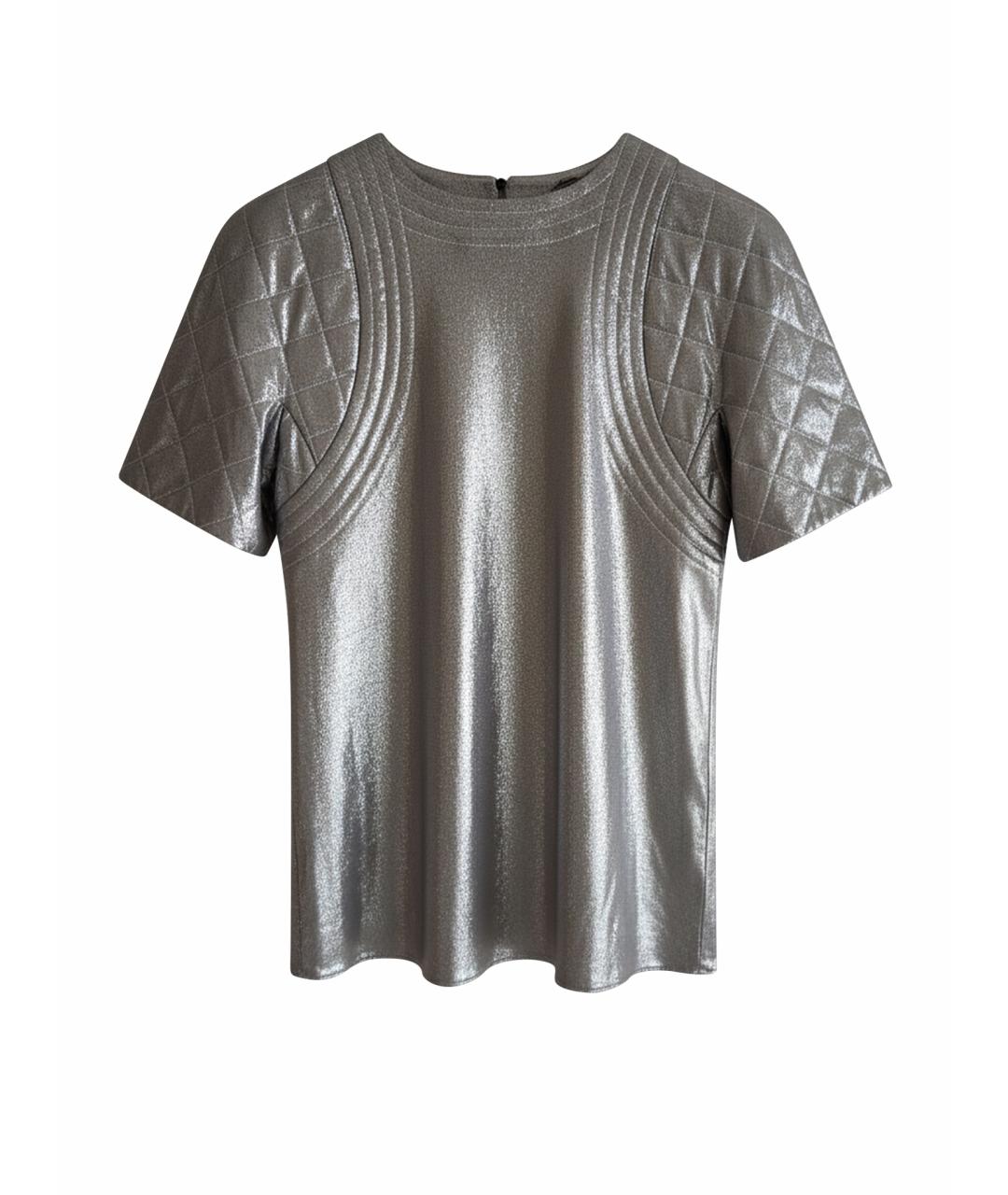 CHANEL Серебряная шелковая блузы, фото 1