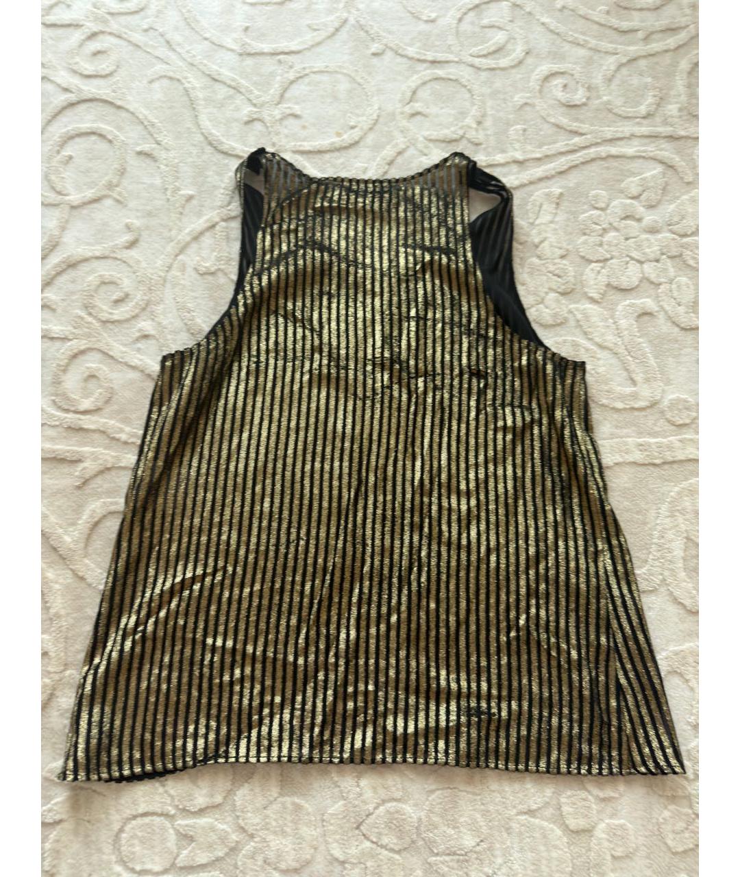 CHANEL Золотая креповая майка, фото 6
