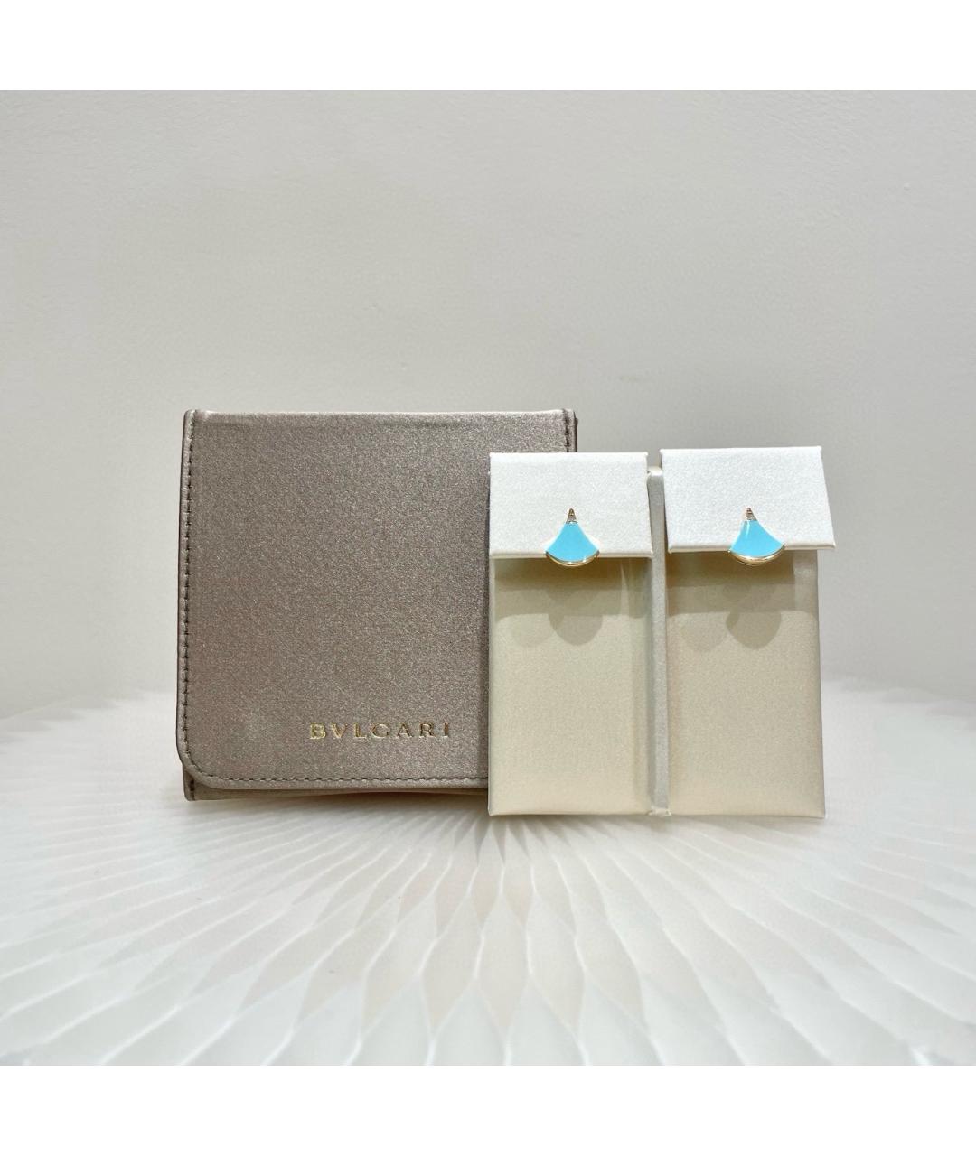 BVLGARI Голубые серьги из розового золота, фото 2