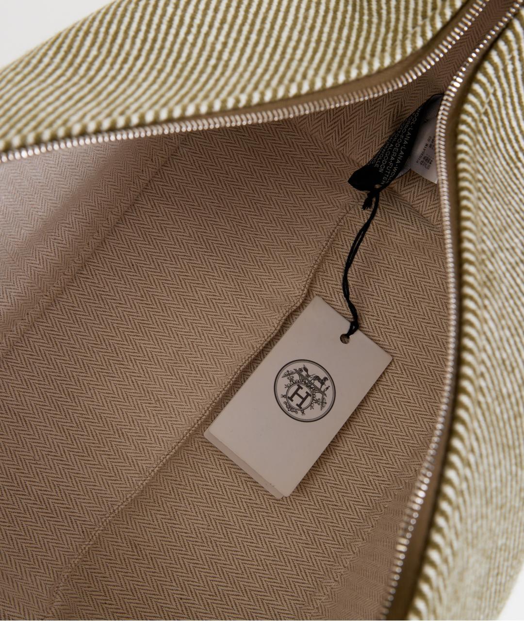 HERMES Зеленая тканевая косметичка, фото 4