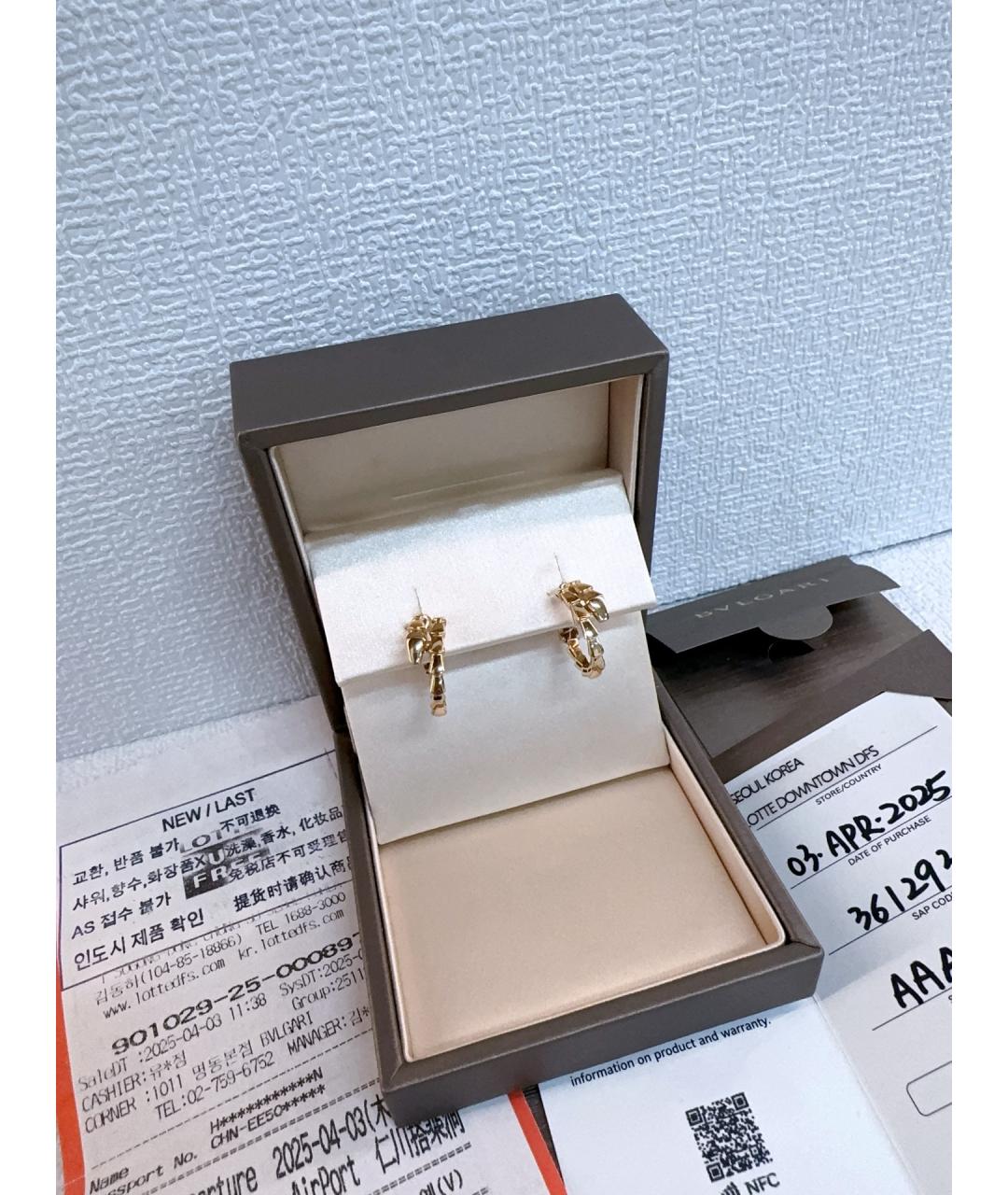 BVLGARI Золотые серьги из розового золота, фото 2