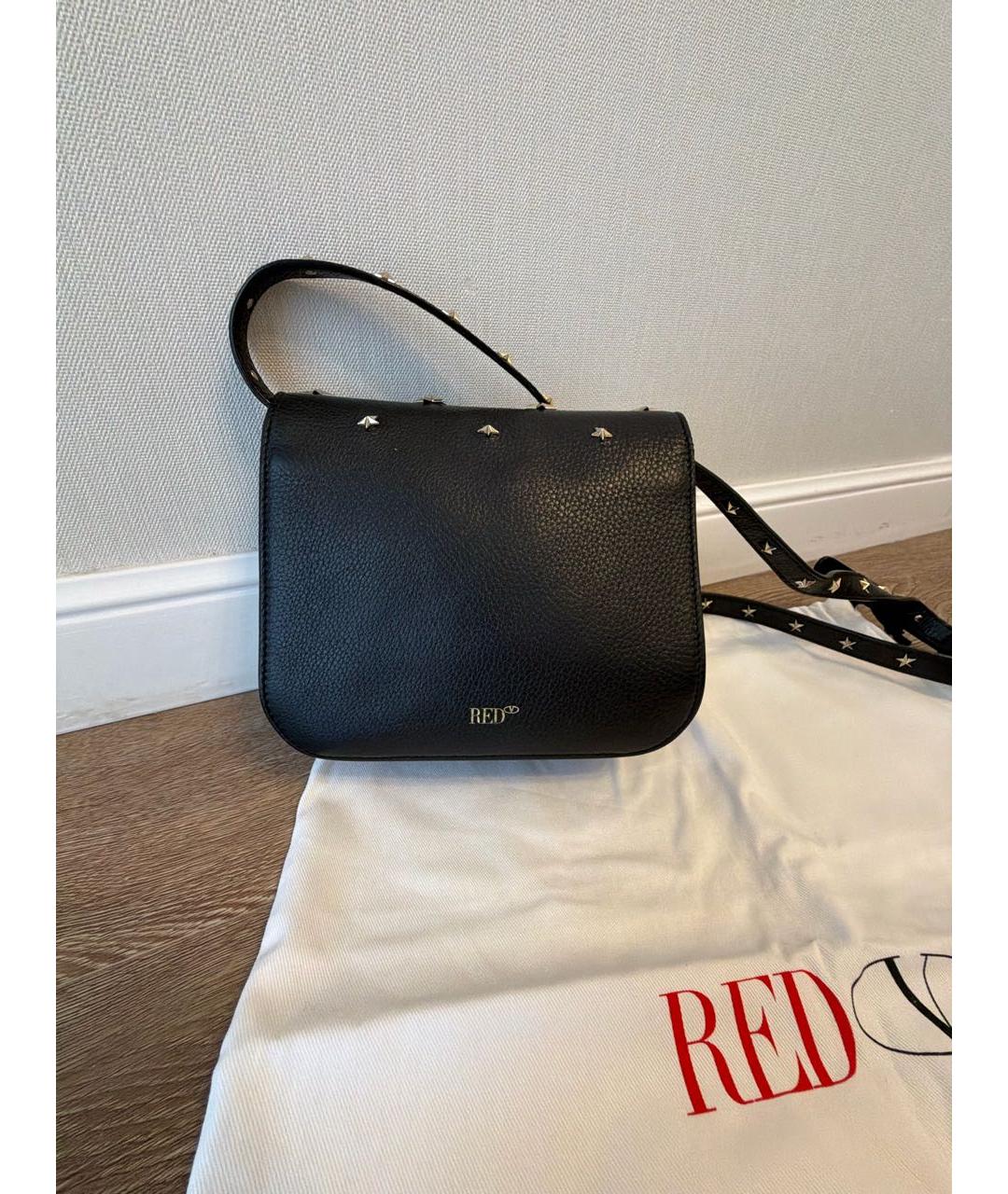RED VALENTINO Черная кожаная сумка через плечо, фото 2