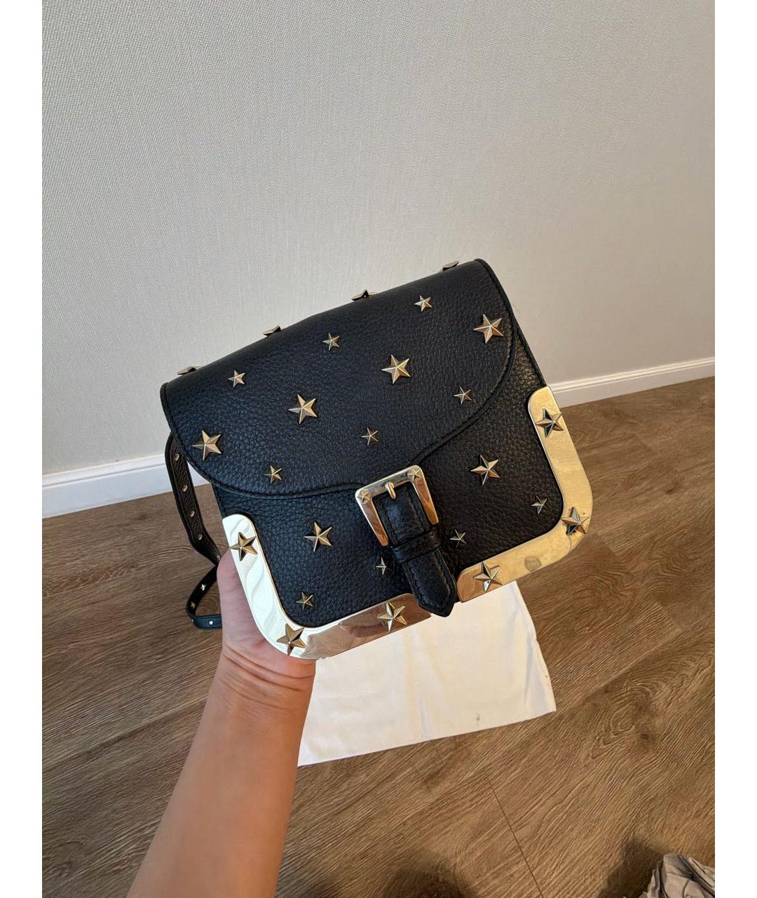 RED VALENTINO Черная кожаная сумка через плечо, фото 5