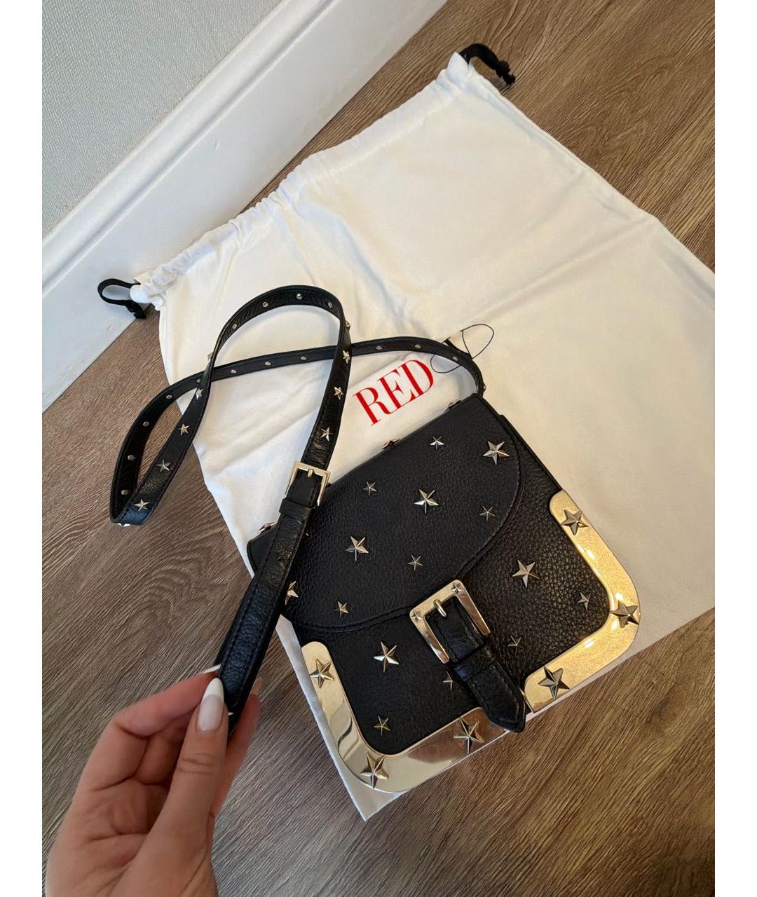 RED VALENTINO Черная кожаная сумка через плечо, фото 7