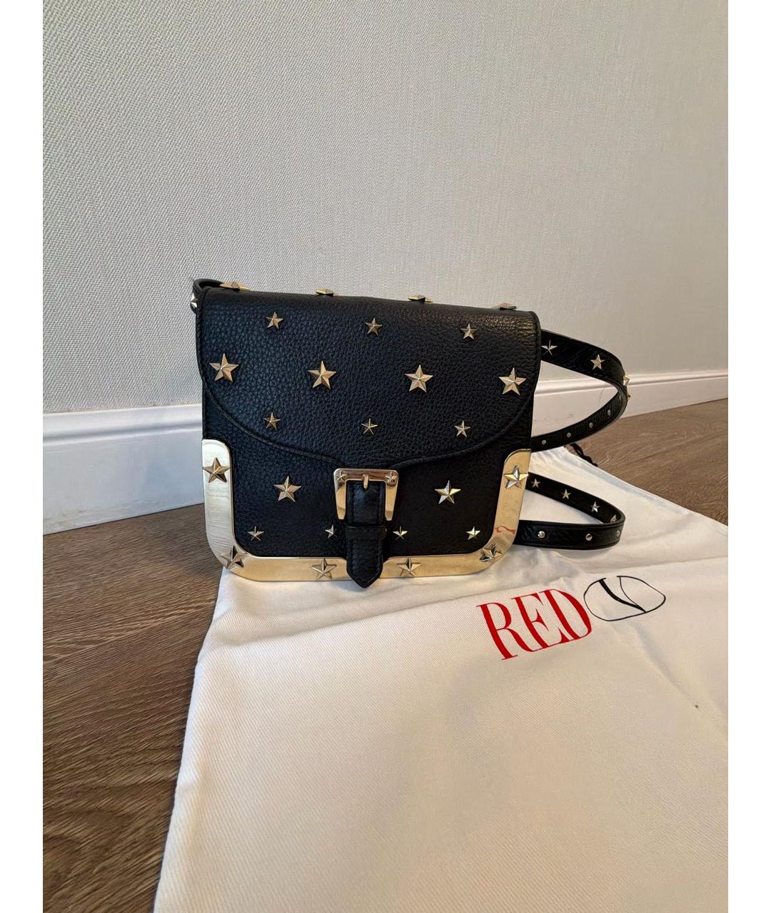 RED VALENTINO Черная кожаная сумка через плечо, фото 9