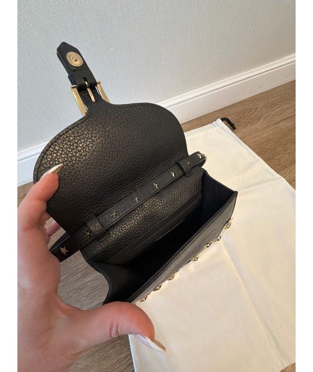 RED VALENTINO Черная кожаная сумка через плечо, фото 4