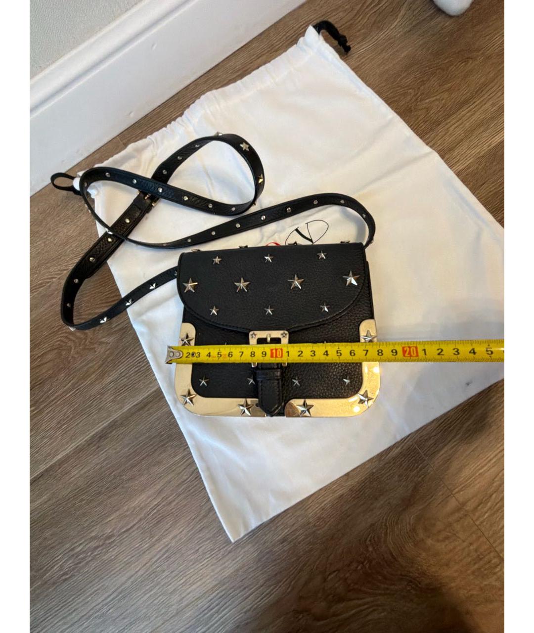 RED VALENTINO Черная кожаная сумка через плечо, фото 8