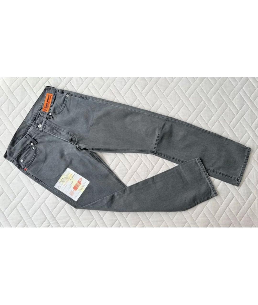 HERON PRESTON Серые хлопковые прямые джинсы, фото 7