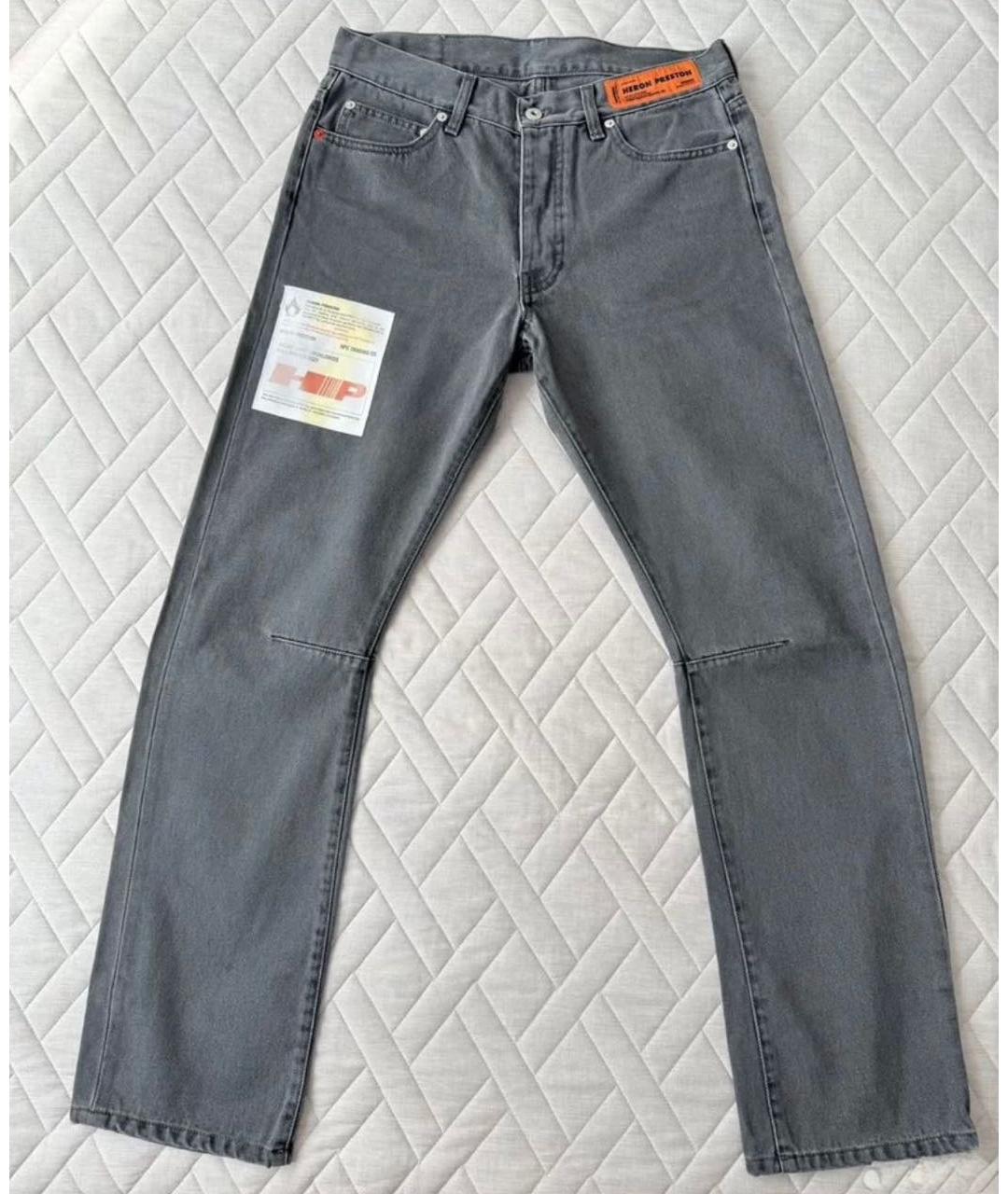 HERON PRESTON Серые хлопковые прямые джинсы, фото 9