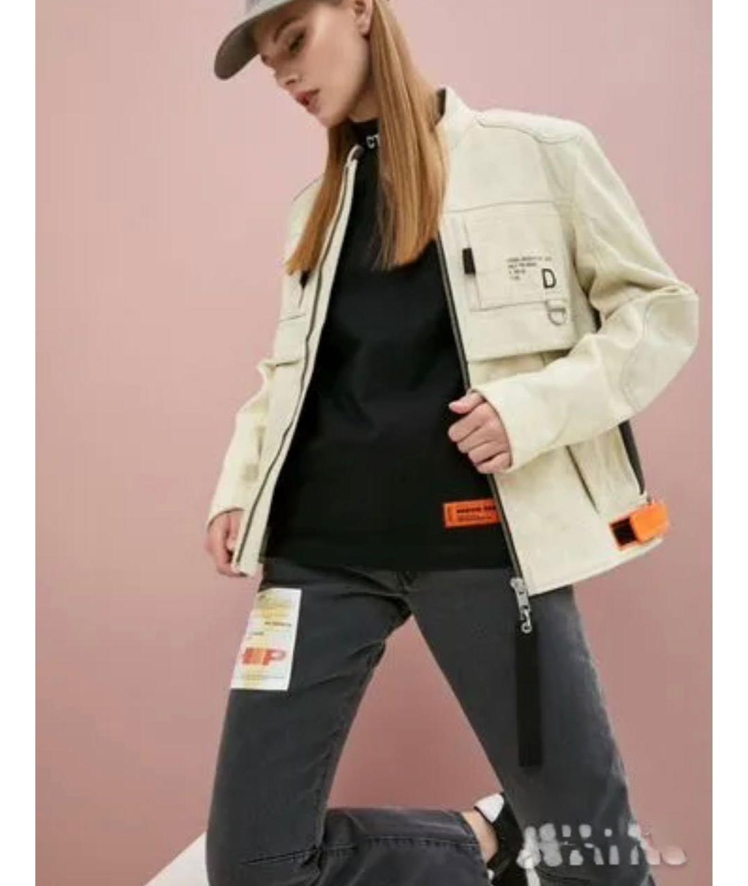 HERON PRESTON Серые хлопковые прямые джинсы, фото 4