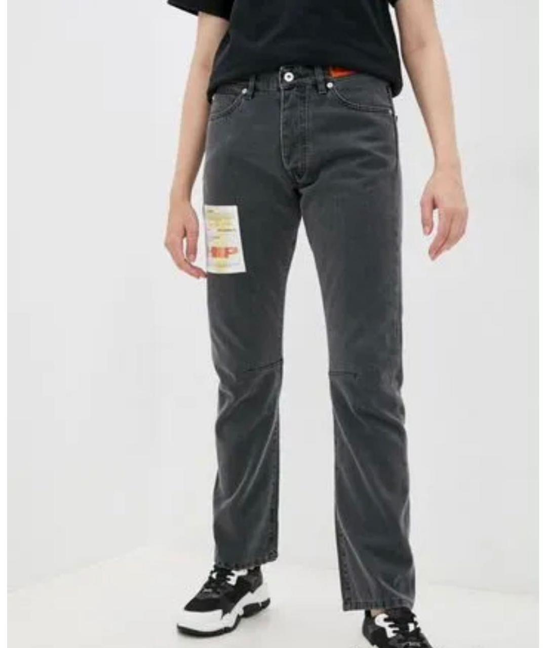 HERON PRESTON Серые хлопковые прямые джинсы, фото 3