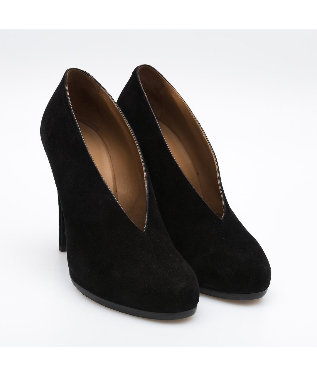 HERMES Черные замшевые туфли, фото 2