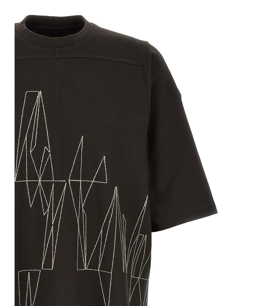 RICK OWENS Коричневая хлопковая футболка, фото 3