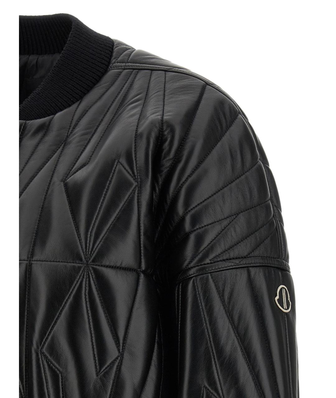 MONCLER Черная кожаная куртка, фото 4