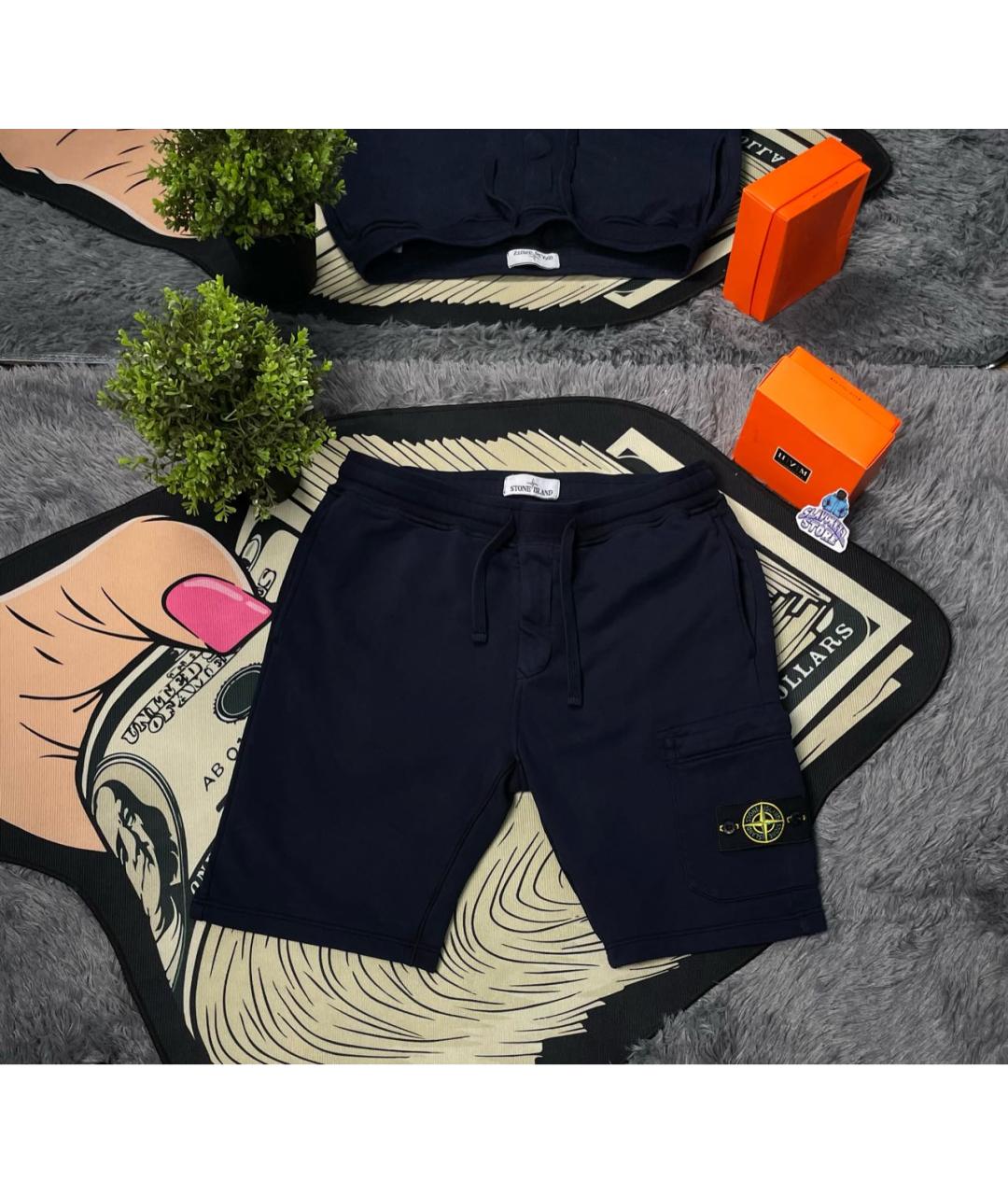 STONE ISLAND Темно-синие шорты, фото 7