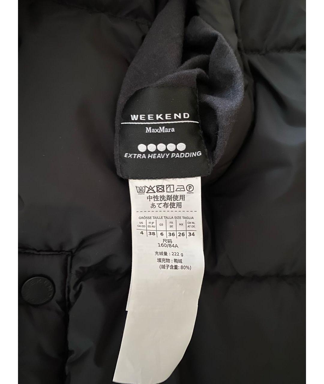 WEEKEND MAX MARA Черный полиэстеровый пуховик, фото 7