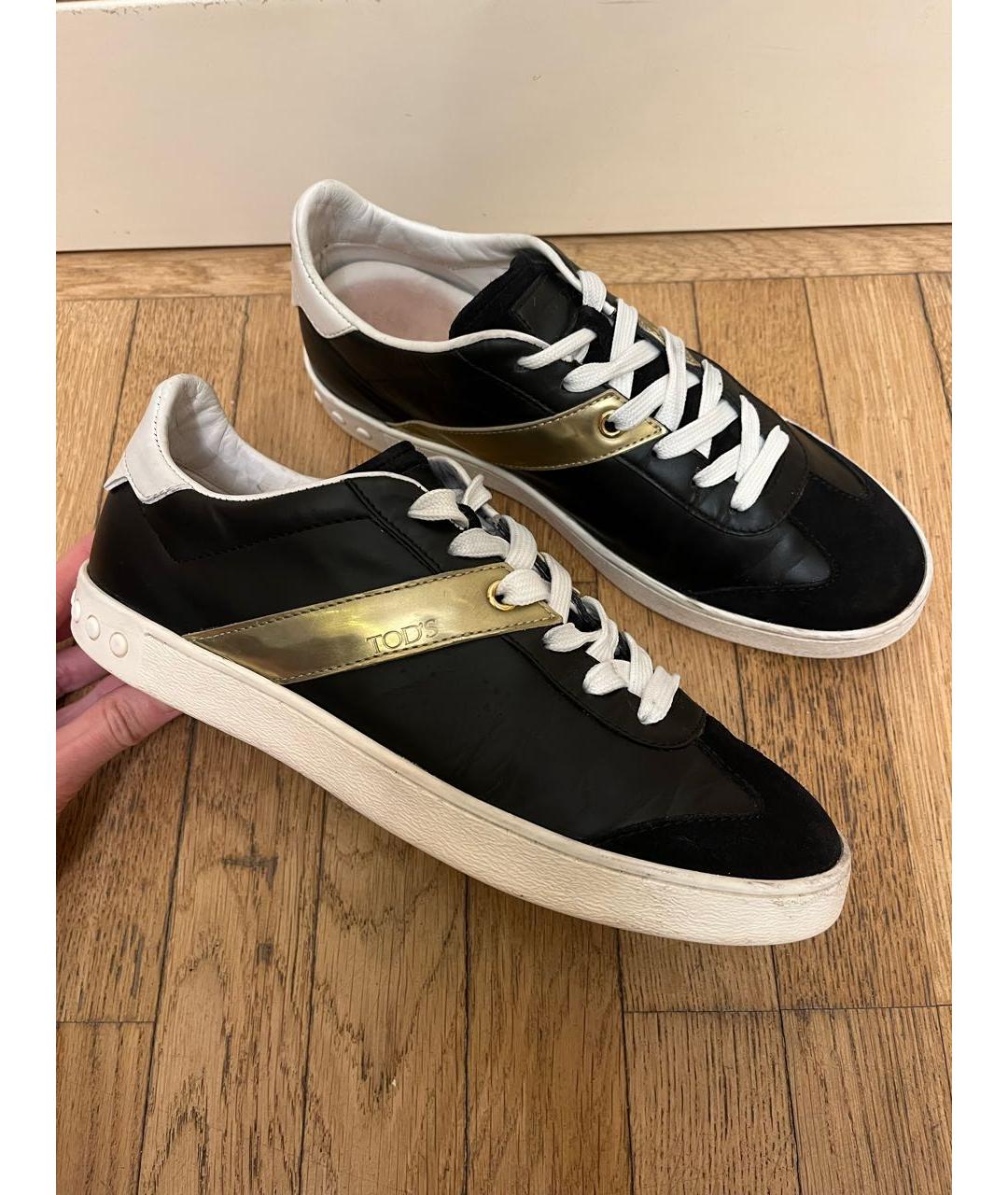 TOD'S Черные кожаные кеды, фото 6