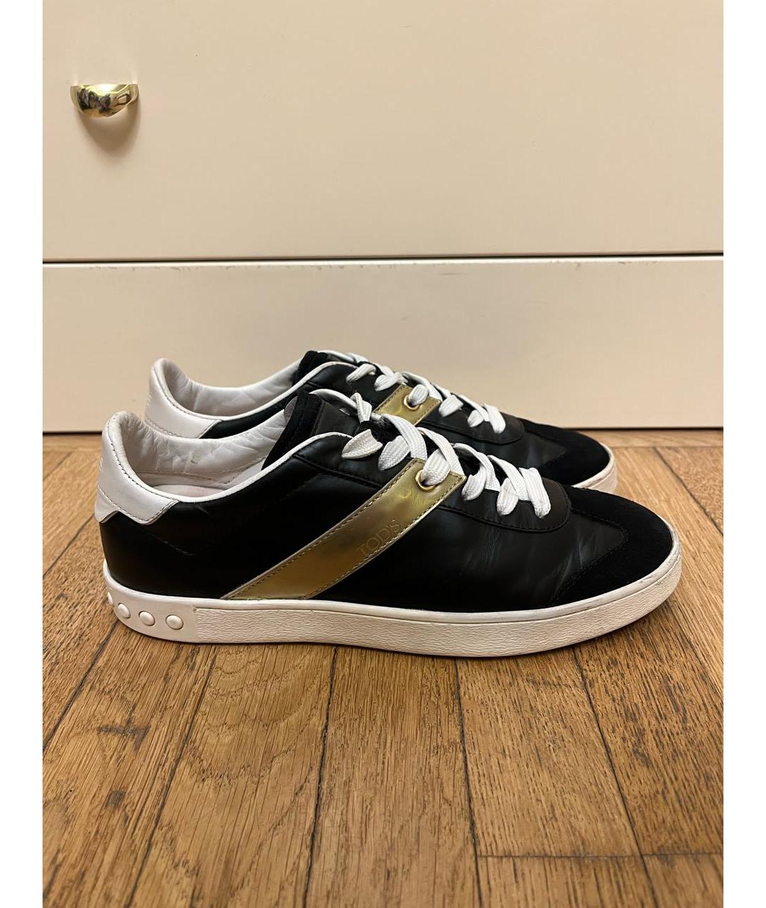 TOD'S Черные кожаные кеды, фото 9