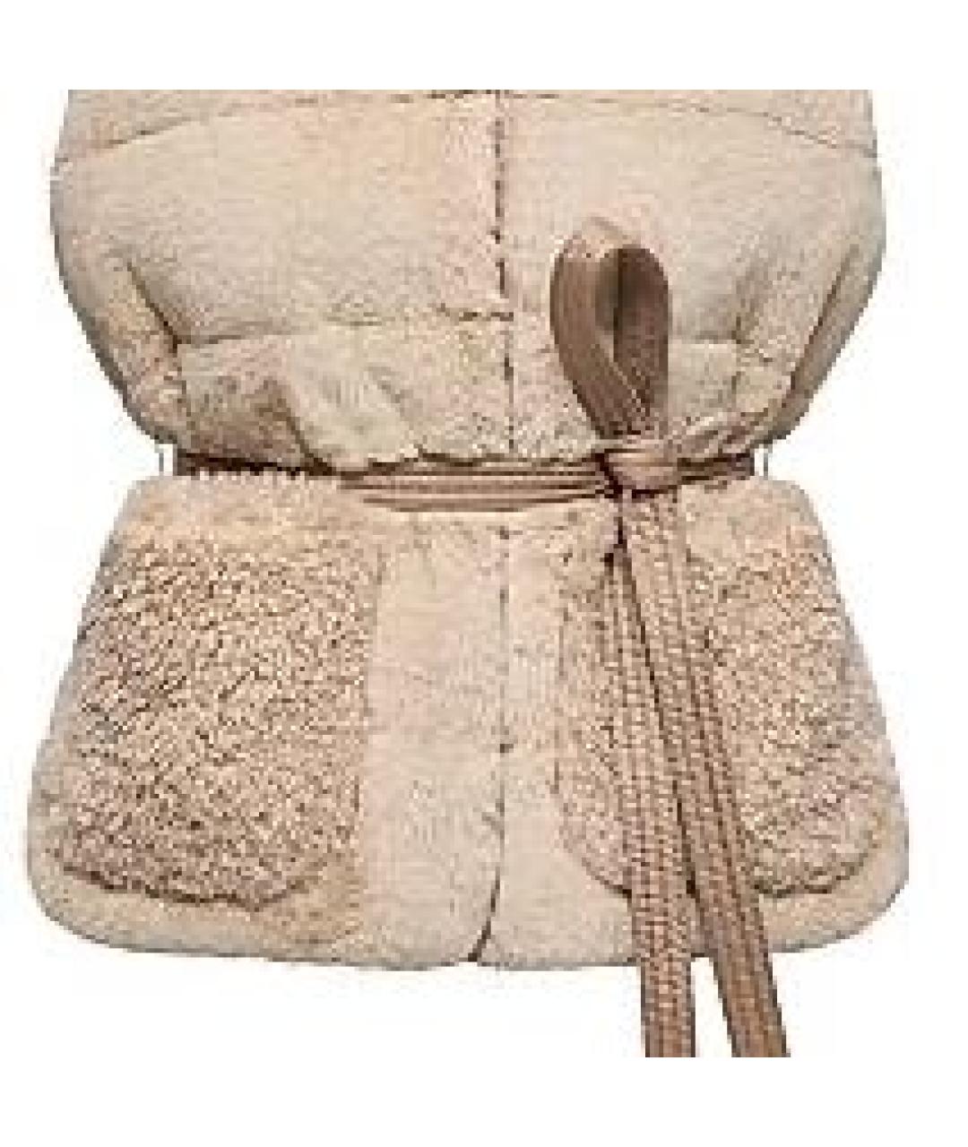 MONCLER Бежевый меховой жилет, фото 4