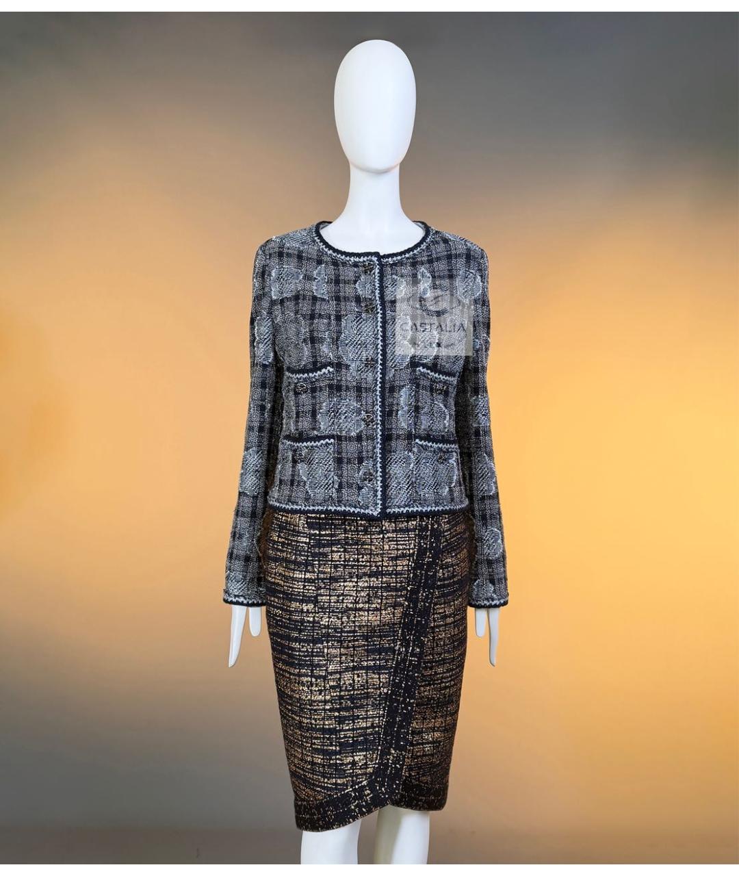 CHANEL Серый твидовый жакет/пиджак, фото 4