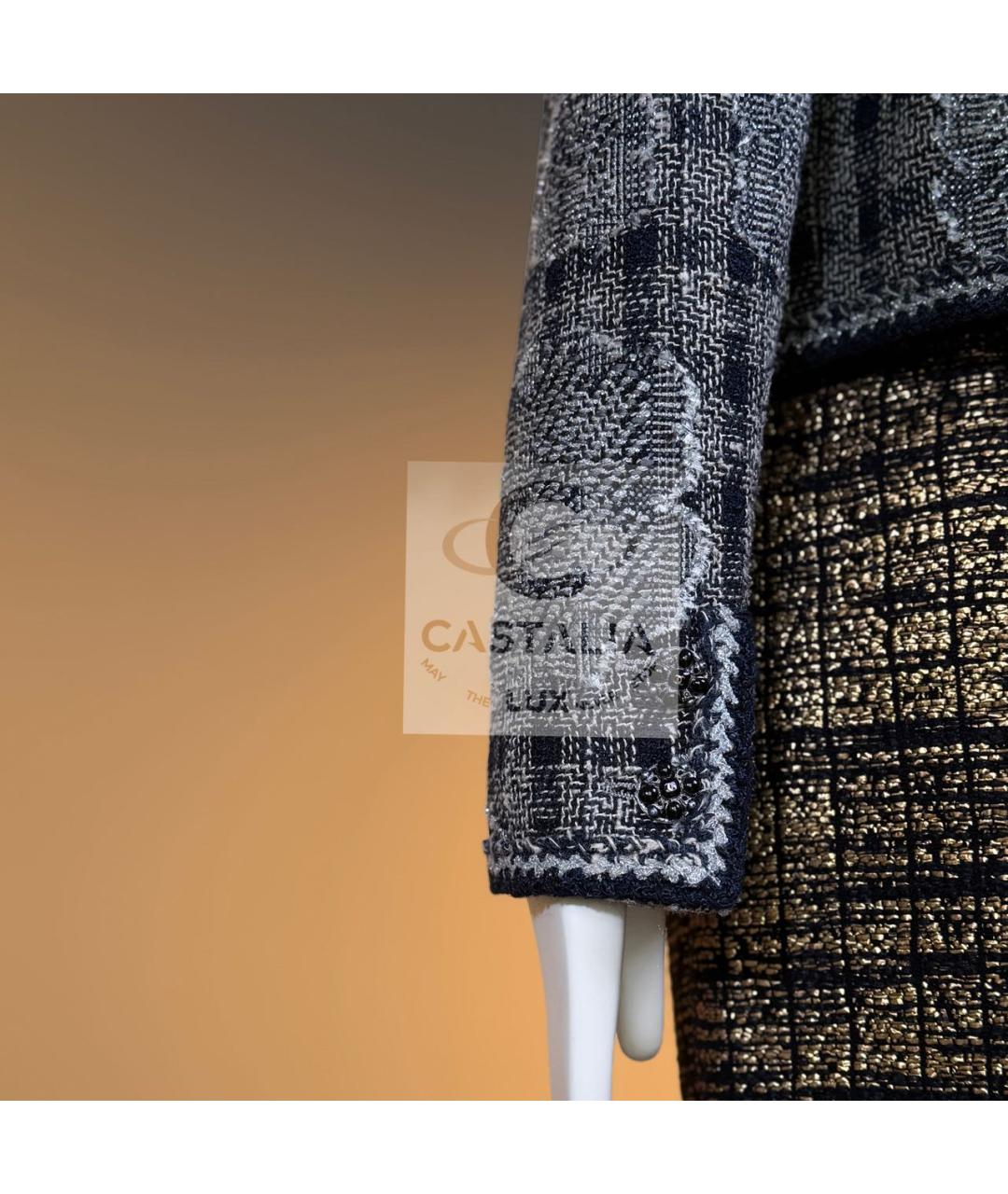 CHANEL Серый твидовый жакет/пиджак, фото 8