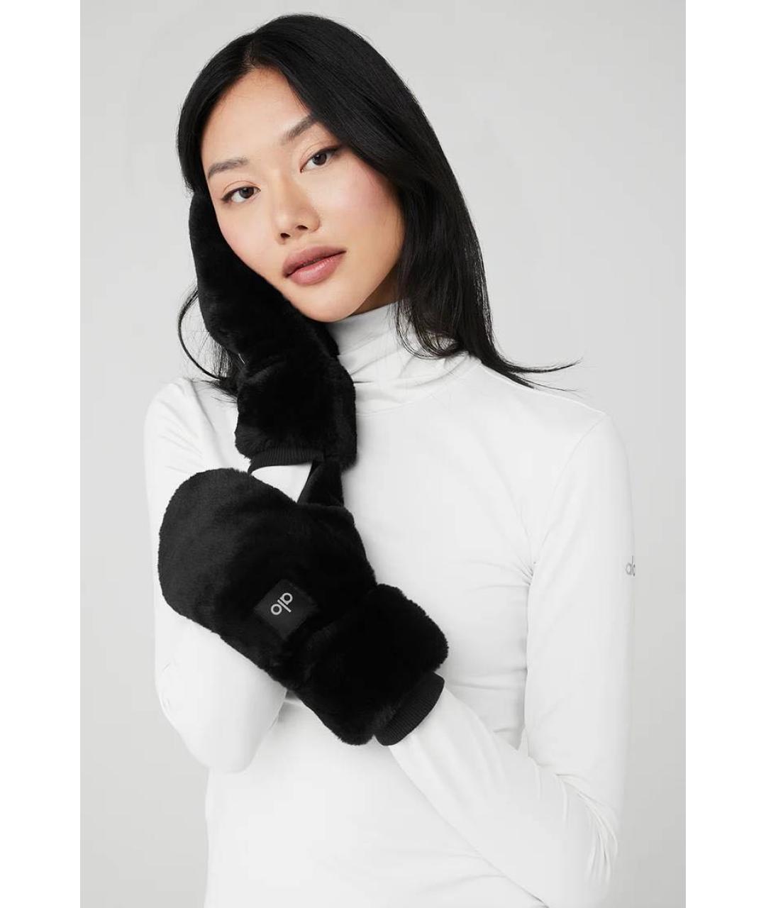 ALO YOGA Черные варежки, фото 2