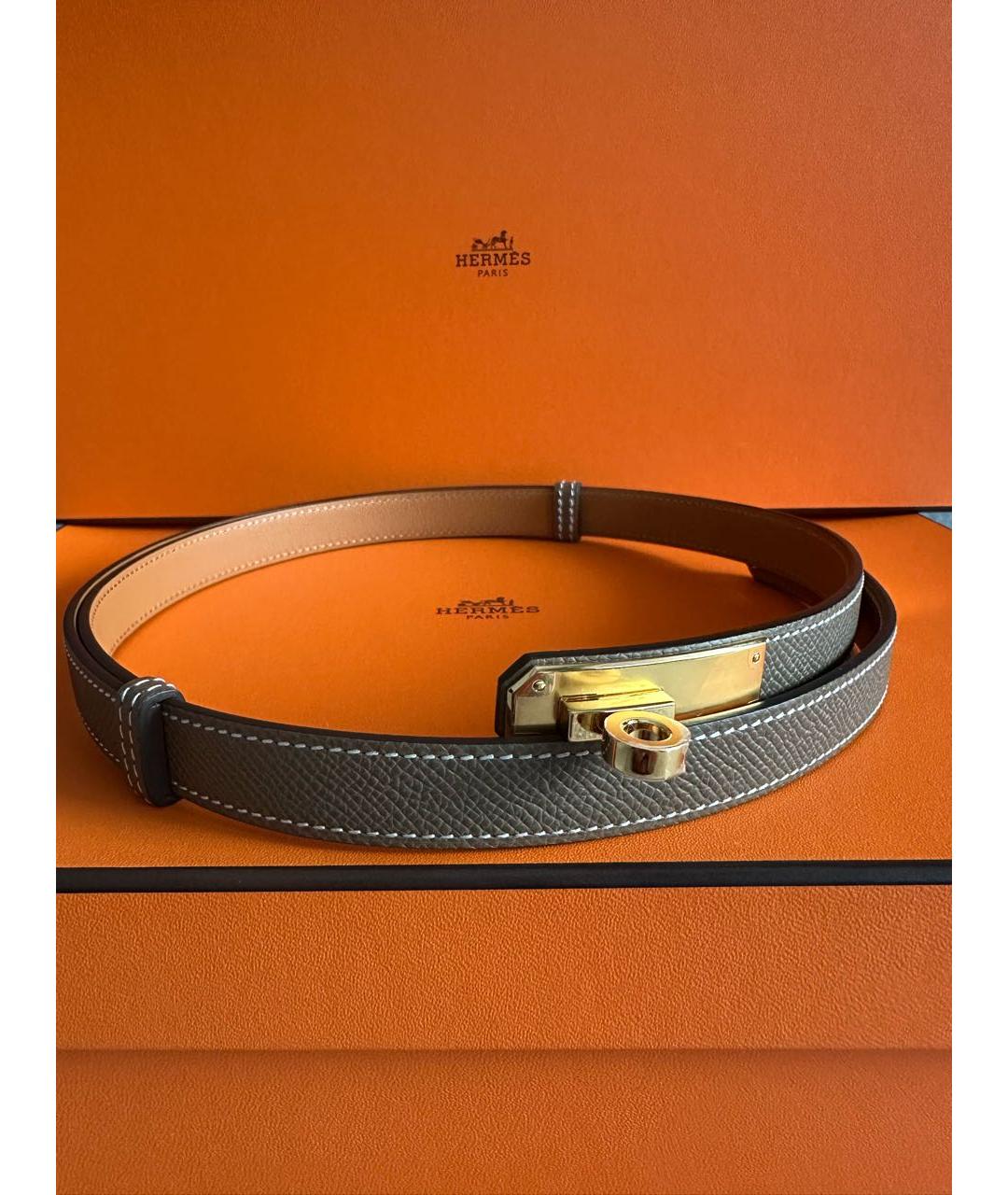 HERMES Коричневый кожаный ремень, фото 2